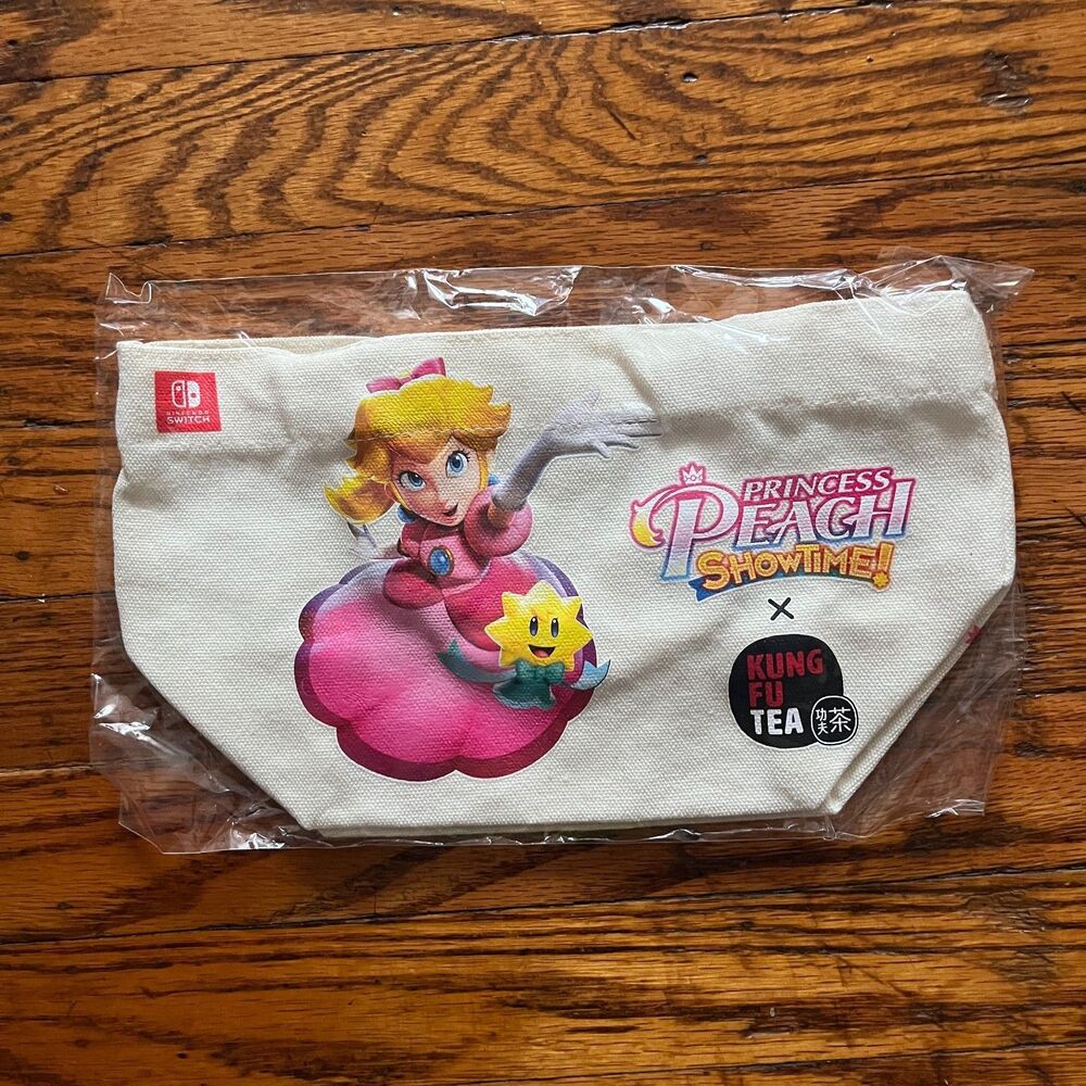 Princess Peach Showtime! Kung Fu Tea Nintendo Switch Canvas Pouch Bag New